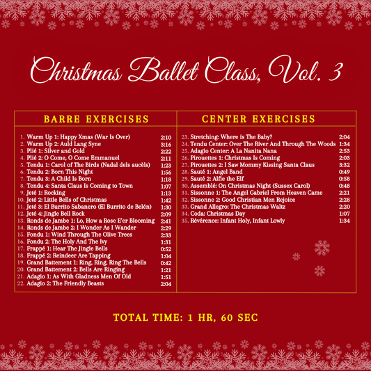 Christmas Ballet Class, Vol. 3 - CD for Ballet Dance training