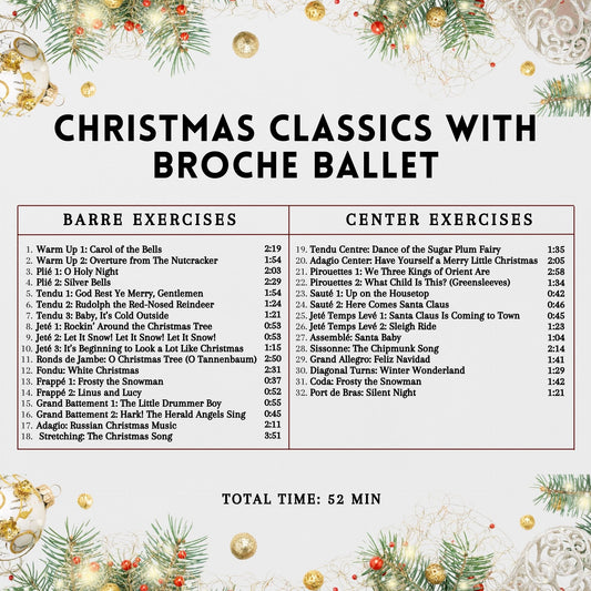Classiques de Noël avec Broche Ballet - CD pour l'entraînement en danse classique