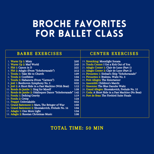 Broche Favorites for Ballet Class - CD for Ballet Dance training
