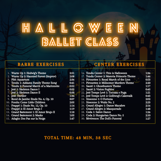 Halloween Ballet Class Music - CD for Ballet Dance training