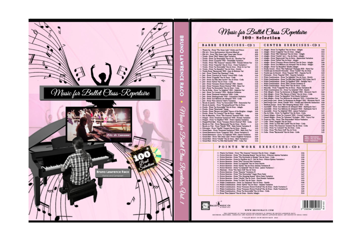 Musik til balletklasserepertoire - 100+ udvalg - 3 cd'er