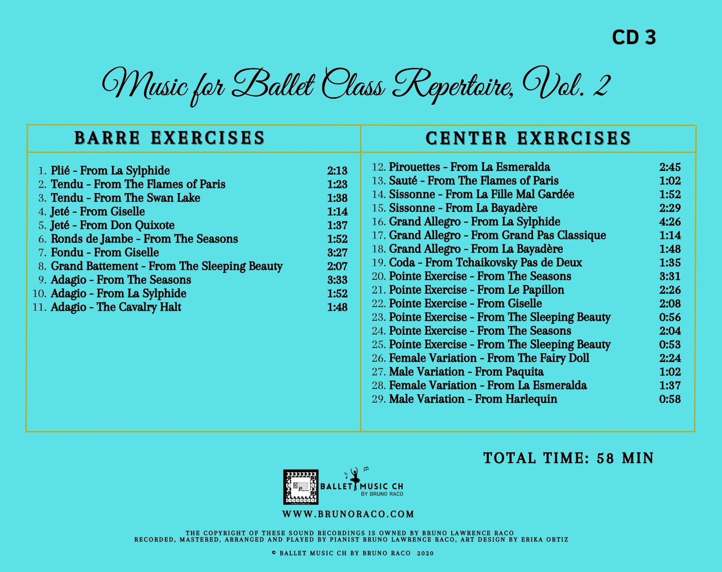 Musik für das Ballettunterrichtsrepertoire - Beste Auswahl, Band 2 - 3 CDs