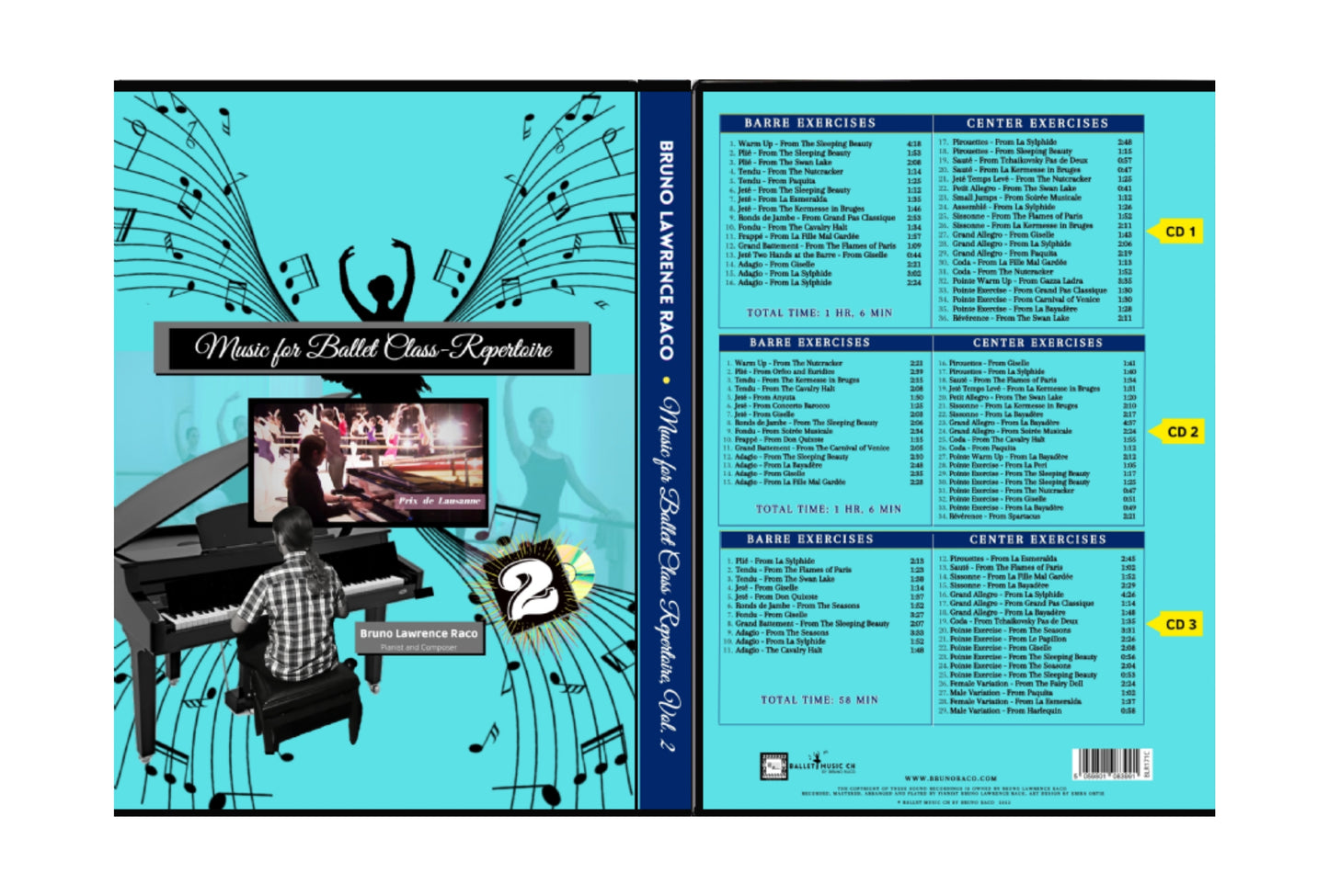 Repertorio de música para clases de ballet - Mejor selección, vol. 2 (3 CD)