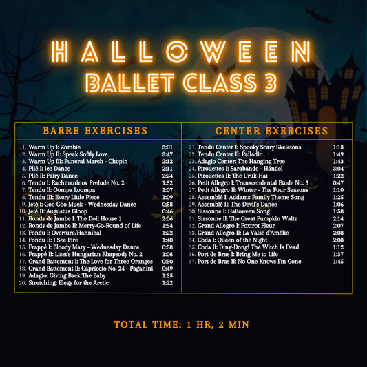 Music for Ballet Class - Halloween, Vol. 3 - CD for Ballet Dance training