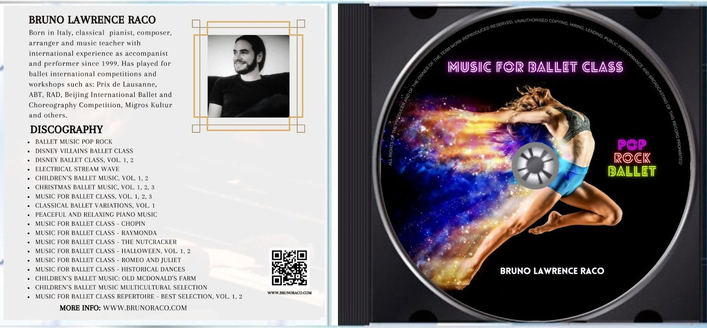 Ballet Music Pop Rock - CD for Ballet Dance training