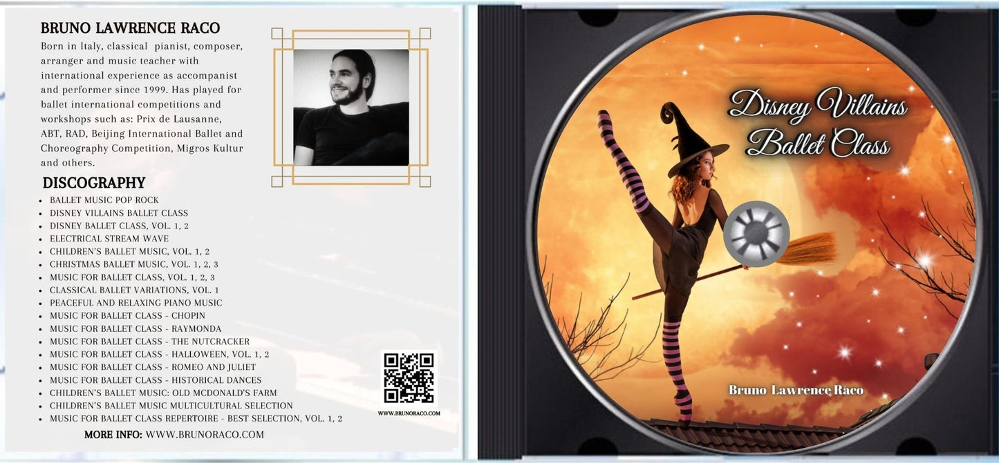 Disney Villains Ballet Class - CD for Ballet Dance training