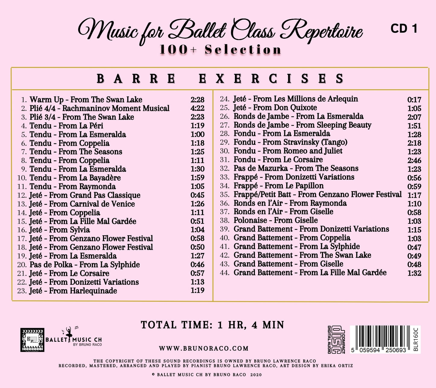 Repertorio de música para clases de ballet: más de 100 selecciones (3 CD)