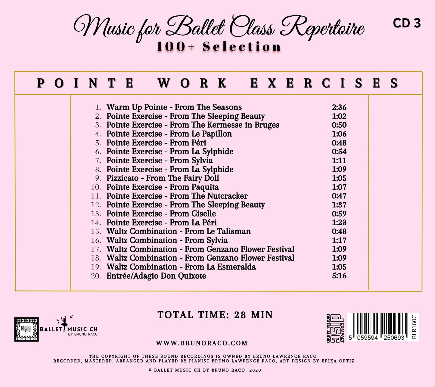 Repertorio de música para clases de ballet: más de 100 selecciones (3 CD)