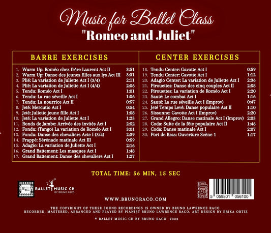 Romeo and Juliet Ballet Class Music - CD for Ballet Dance training