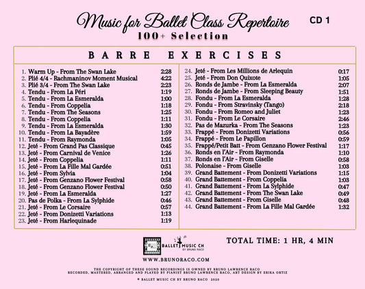 Repertorio musicale per lezioni di danza classica - Oltre 100 selezioni - 3 CDs