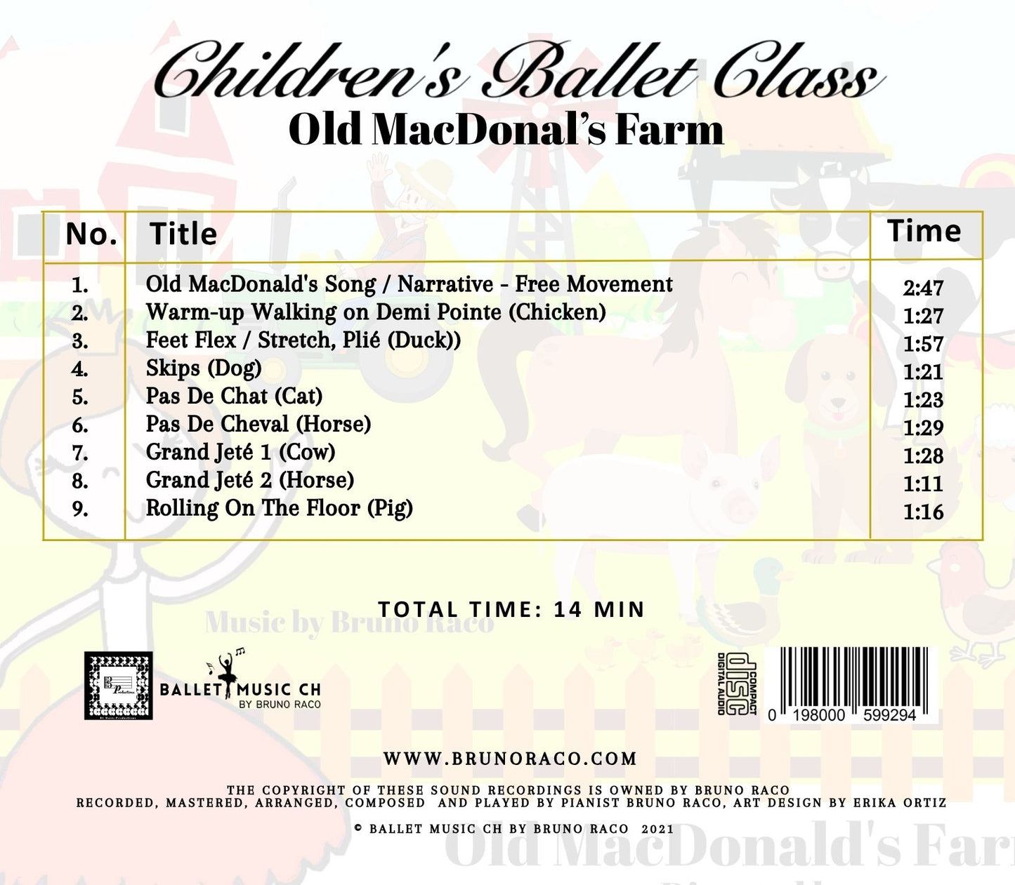 Children's Ballet Music - Old MacDonald's Farm - CD for Ballet Dance training