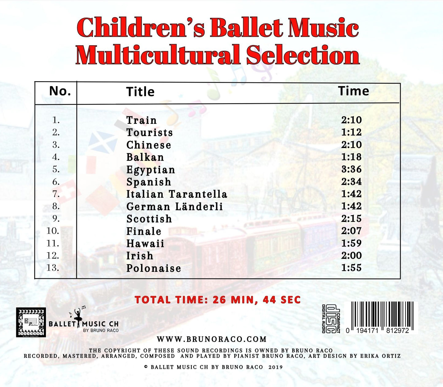 Children's Ballet Music Multicultural Selections - CD for Ballet Dance training