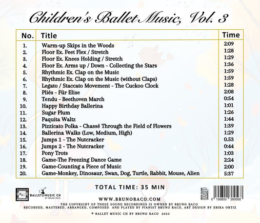 Children's Ballet Music, Vol. 3 - CD for Ballet Dance training