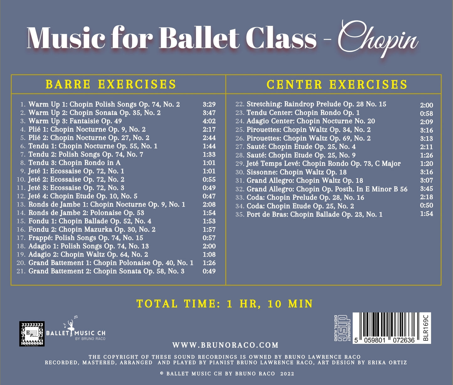 Chopin Ballet Class Music - CD