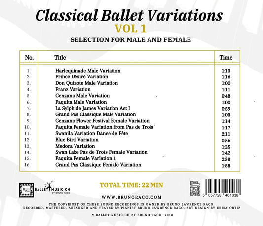 Classical Ballet Variations, Vol. 1 - CD for Ballet Dance training