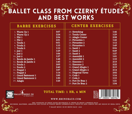 Ballet Class from Czerny Études and Best Works - CD for Ballet Dance training