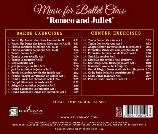 Musica per le lezioni di danza classica Romeo e Giulietta - CD