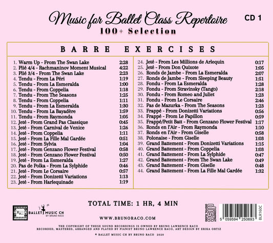 Repertorio musicale per lezioni di danza classica - Oltre 100 selezioni - 3 CDs
