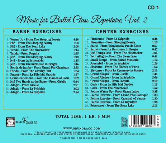 Music for Ballet Class Repertoire Best Selection, Vol. 2 (3 CDs) - CD for Ballet Dance training