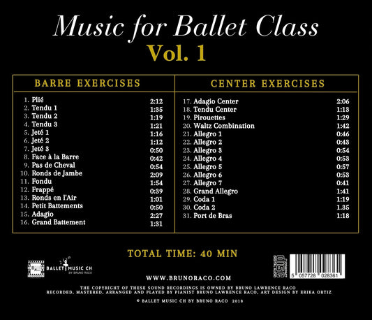 Music for Ballet Class, Vol. 1 - CD for Ballet Dance training