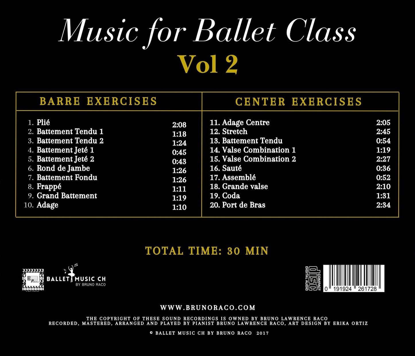 Music for Ballet Class, Vol. 2 - CD for Ballet Dance training
