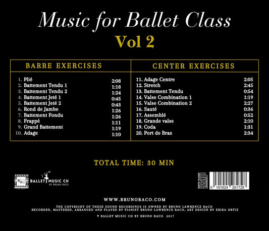 Music for Ballet Class, Vol. 2 - CD for Ballet Dance training
