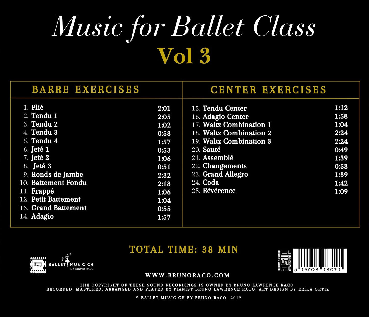 Music for Ballet Class, Vol. 3 - CD for Ballet Dance training