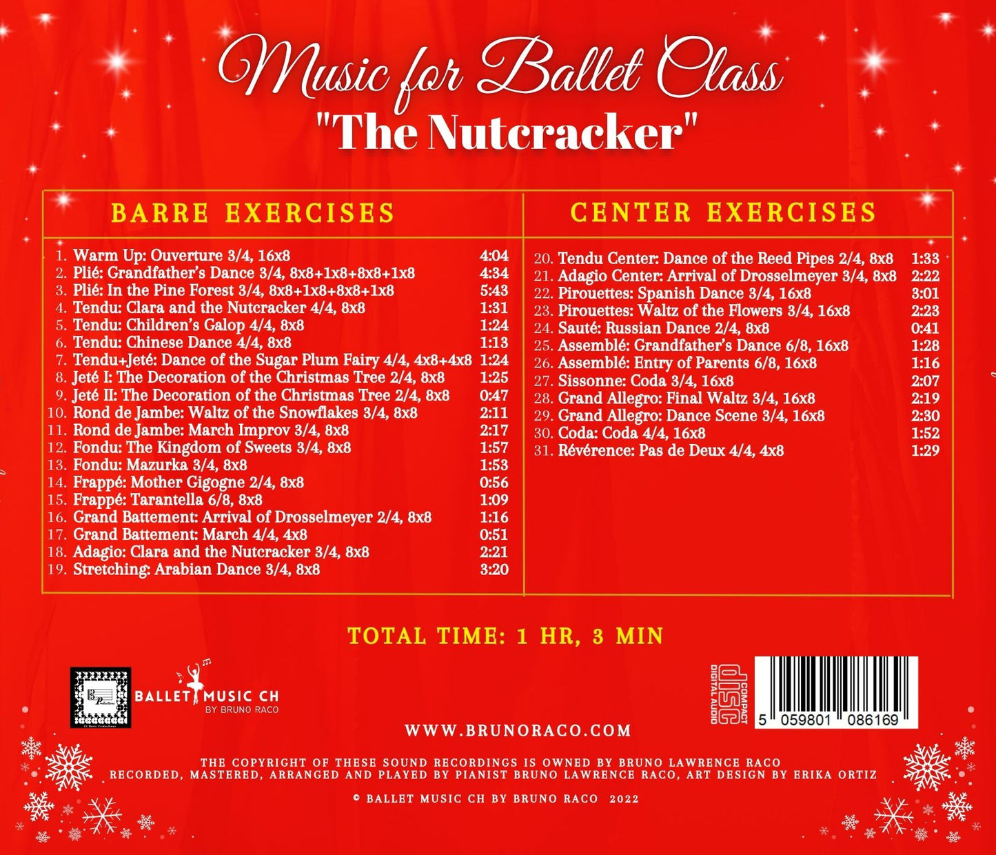 Nutcracker Ballet Class Music - CD for Ballet Dance training