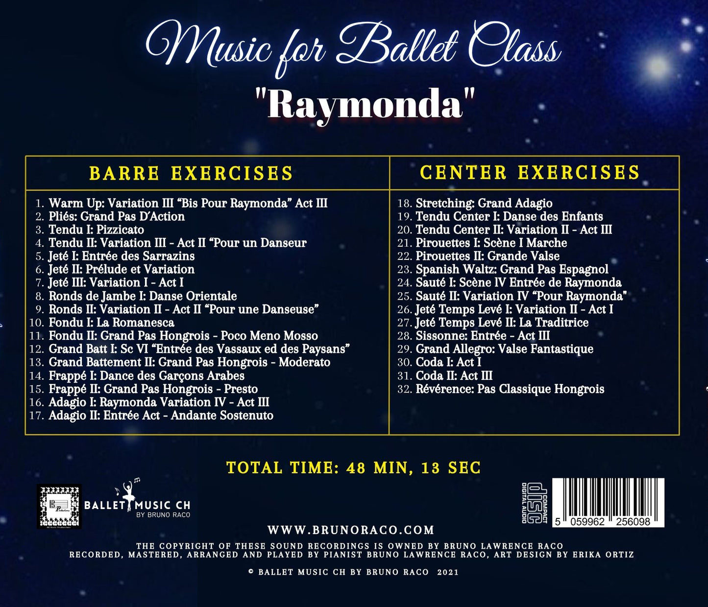 Raymonda Ballet Class Music - CD for Ballet Dance training