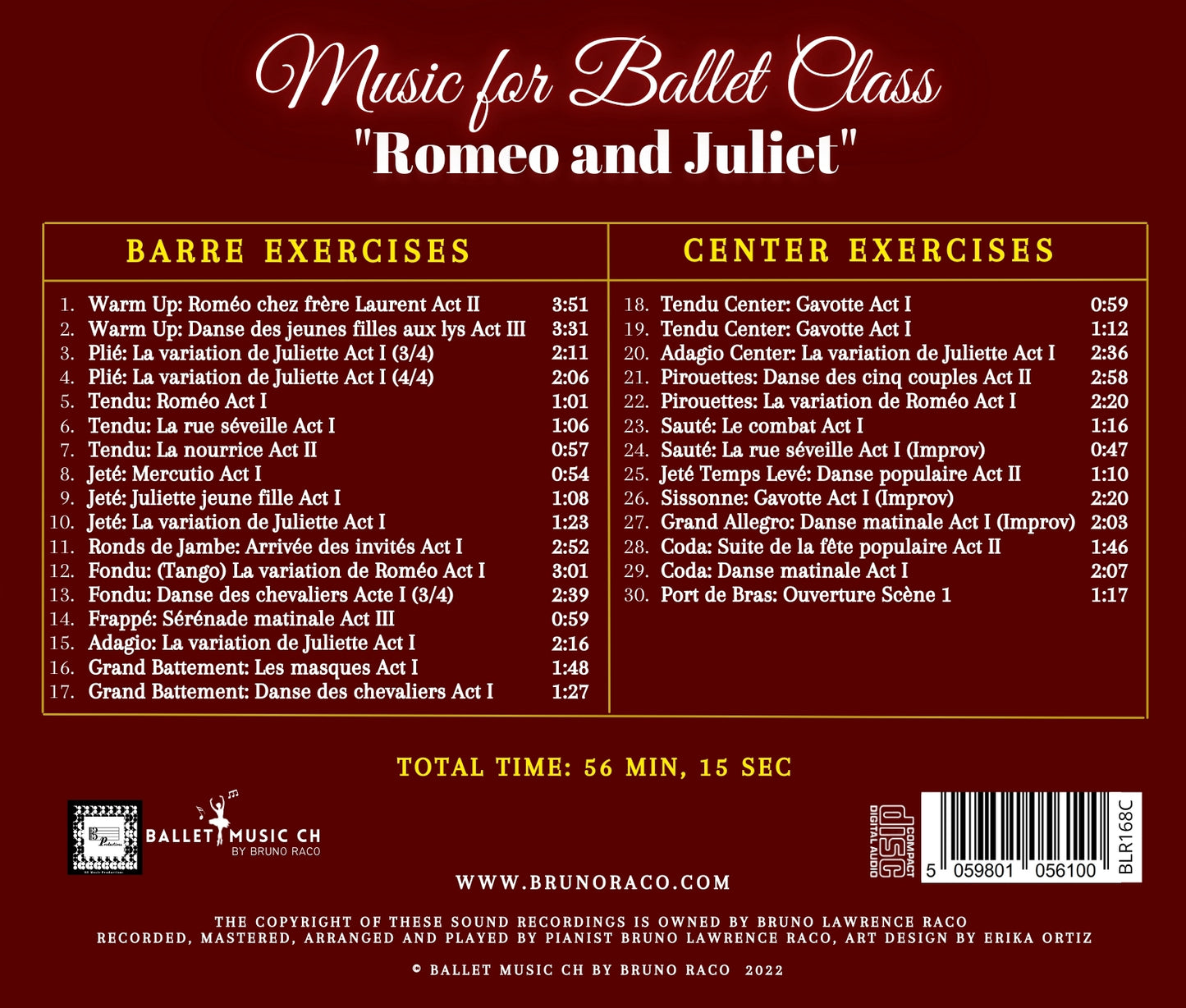 Romeo and Juliet Ballet Class Music - CD